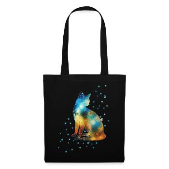 Chat sur la Voie Lactée Vintage Univers Étoiles - Sac en tissu - noir - Devant