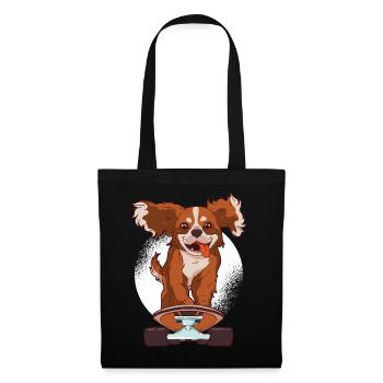 Dog Skateboard Cavalier King Charles Spaniel - Tote Bag - black - Front