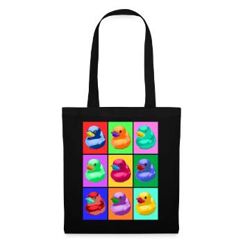 Pop Art Ente, Pop Art Duck - Sac en tissu - noir - Devant
