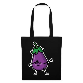 Aubergine eggplant dab dabbing - Tote Bag - black - Front