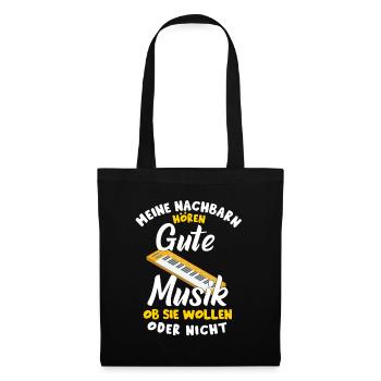 Meine Nachbarn hören gute Musik Keyboard - Stoffbeutel - Schwarz - Vorne