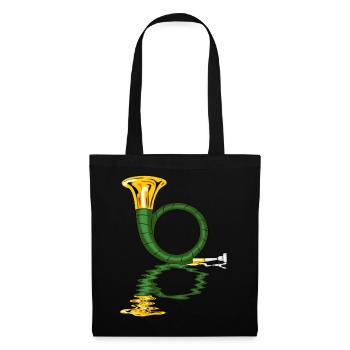 chasseurs de cor de chasse soufflent des musiciens - Sac en tissu - noir - Devant