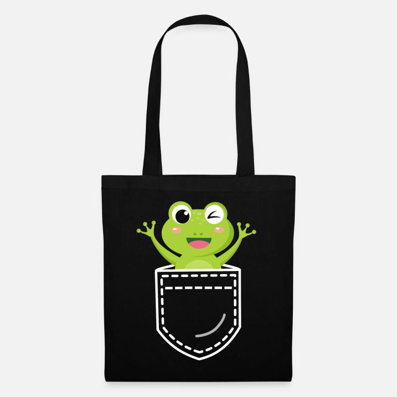 Frosch Frösche - Stoffbeutel - Schwarz