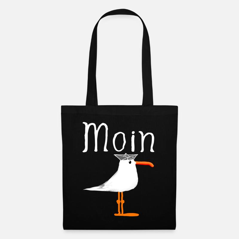 Moin Möwe Seemann - Stoffbeutel - Schwarz