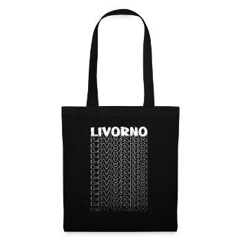 Livourne Italie City Font Skyline Accueil - Sac en tissu - noir - Devant