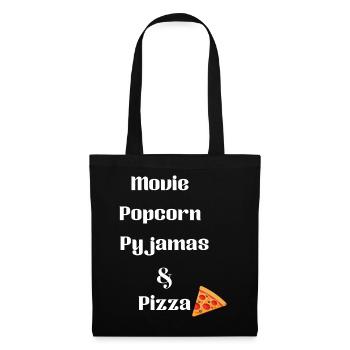 A movie, popcorn, pajamas and pizza - Tote Bag - black - Front