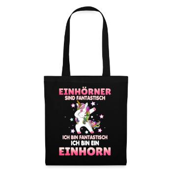 Einhörner sind Fantastisch - Stoffbeutel - Schwarz - Vorne