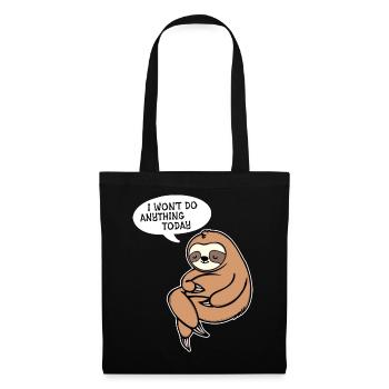 Relax Animal Statement Sloth Zoo Lazy Sleep - Tote Bag - black - Front