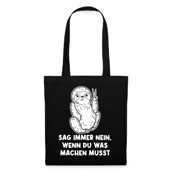 Faul Urwald Tier Faultier Statement Dschungel - Stoffbeutel - Schwarz - Vorne