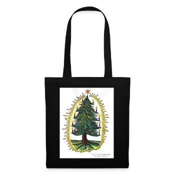 PEACE SEED CHRISTMAS TREE by Gudrun Kargl - Stoffbeutel - Schwarz - Vorne
