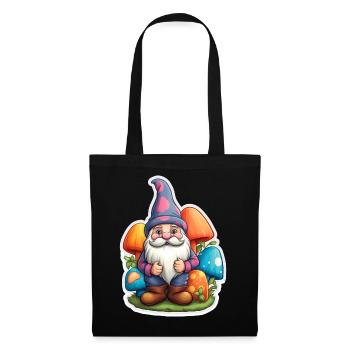 Dwarf surrounded by mushrooms - Tote Bag - black - Front