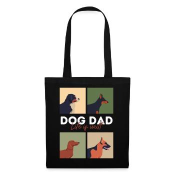 dog dad life is wuff - Stoffbeutel - Schwarz - Vorne