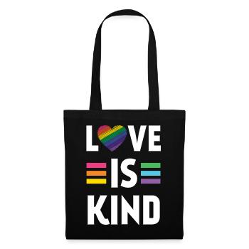 Pride Month LGBT - Liebe ist nett - Stoffbeutel - Schwarz - Vorne