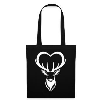 White Deer Heart - Tote Bag - black - Front