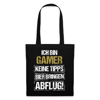 Je suis un joueur - apporte de la bière et décolle - Sac en tissu - noir - Devant