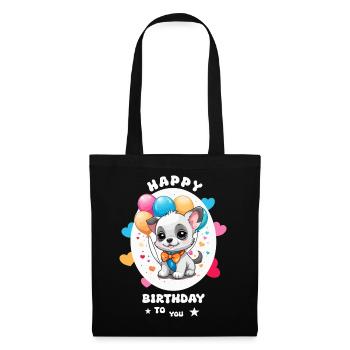 Bon anniversaire - Sac en tissu - noir - Devant