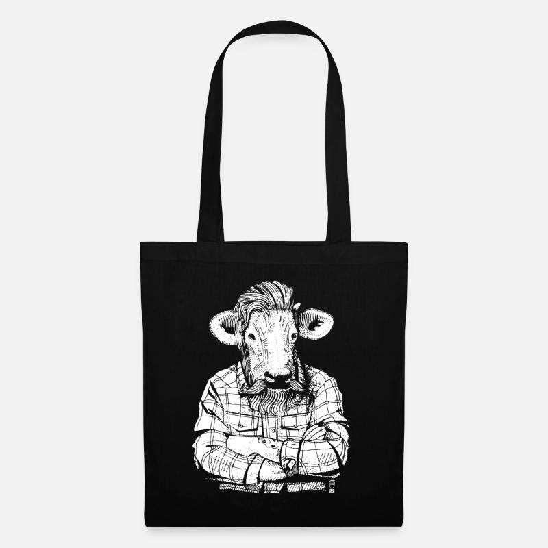 Mister Boeuf (version blanche) - Sac en tissu - noir