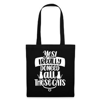 Conception de citation fantaisiste d’amoureux des chats - Sac en tissu - noir - Devant