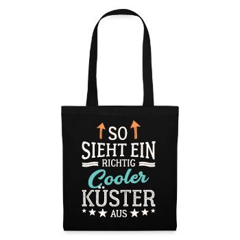 So sieht ein richtig cooler Küster aus - Stoffbeutel - Schwarz - Vorne