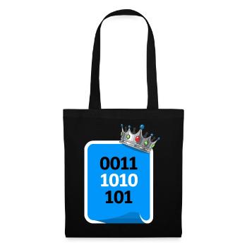 Roi binaire - Sac en tissu - noir - Devant