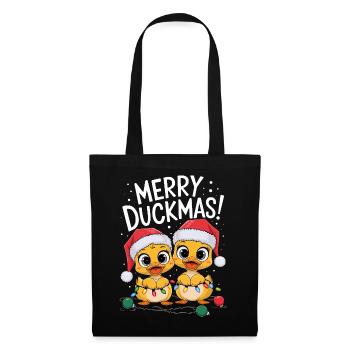 Canard Pull de Noël Canards Canards Noël Canards - Sac en tissu - noir - Devant