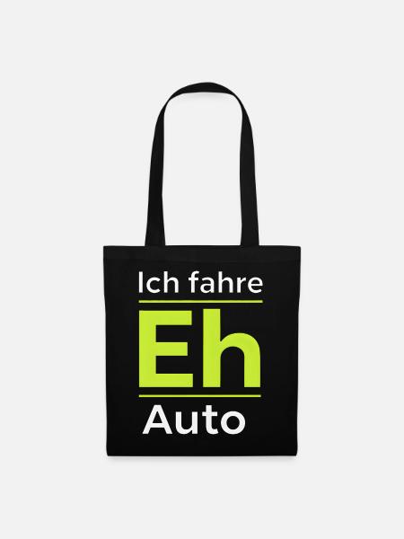 E-Auto Lustige Sprüche zur E-Mobilität Elektroauto - Stoffbeutel - Schwarz