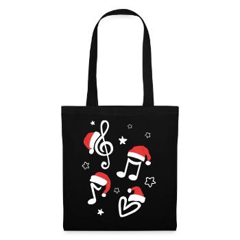 Musique de Noël Musique de Noël - Sac en tissu - noir - Devant