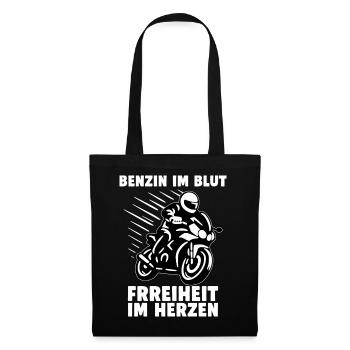 Gasoline in the blood, freedom in the heart - Tote Bag - black - Front