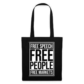 Free Speech Markets People Libertär Freiheit Logo - Stoffbeutel - Schwarz - Vorne