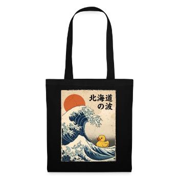 Grande vague japonaise de canard en caoutchouc style Hokkaido - Sac en tissu - noir - Devant