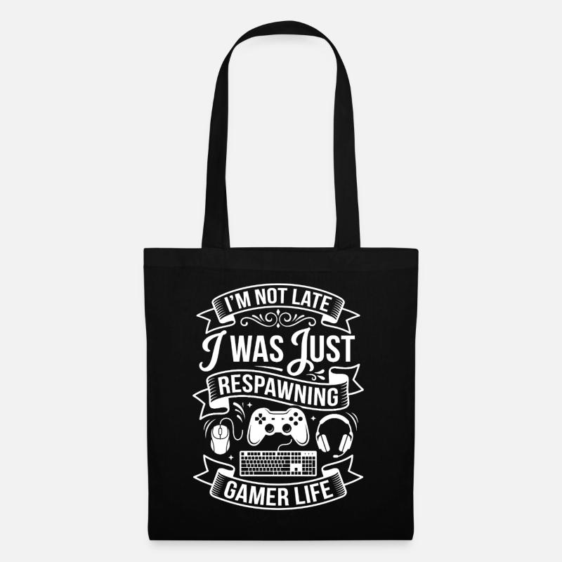 I Was Just Respawning - Stoffbeutel - Schwarz