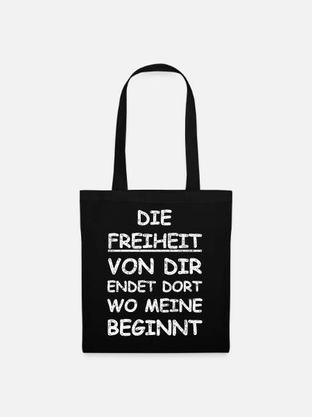 Lustiger Spruch Freiheit Grundgesetz - Stoffbeutel - Schwarz