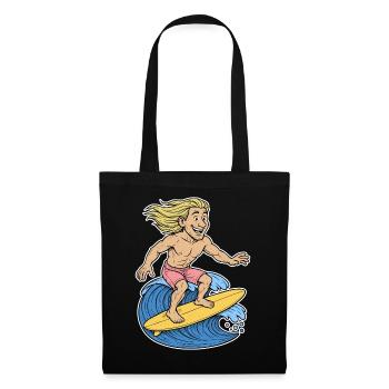 Blonde Surfer on Wave - Tote Bag - black - Front