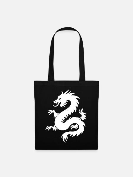 Chinesischer Drache Symbol - Stoffbeutel - Schwarz
