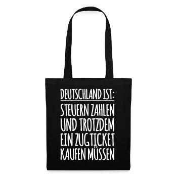Lustiger Spruch Steuern Arbeit - Stoffbeutel - Schwarz - Vorne