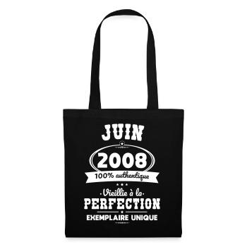 Anniversaire 18 ans - Juin 2008 Perfection - Sac en tissu - noir - Devant