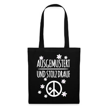 Peace Symbol Ausgemustert - Stoffbeutel - Schwarz - Vorne