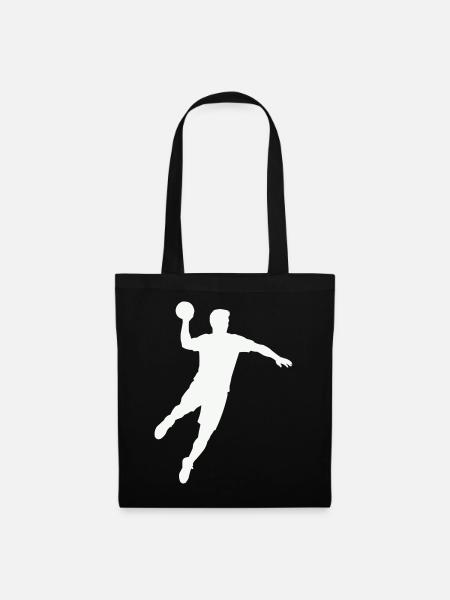 Handball Silhouette Ball - Stoffbeutel - Schwarz