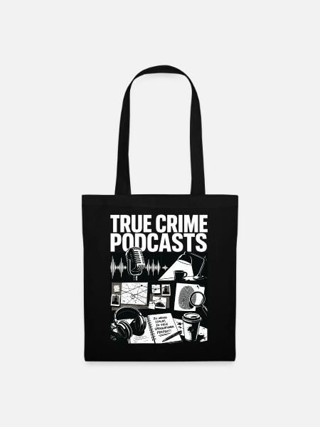 True Crime Podcast Ermittler - Stoffbeutel - Schwarz