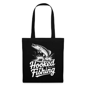 Hooked on Fishing - Stoffbeutel - Schwarz - Vorne