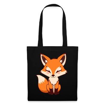 Niedlicher Fuchs Geschenk Naturliebhaber Wanderer - Stoffbeutel - Schwarz - Vorne