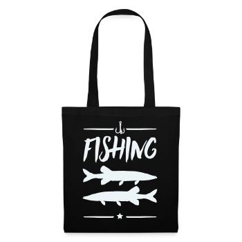 Fisherman's Motif: Fishing Silhouettes - Tote Bag - black - Front