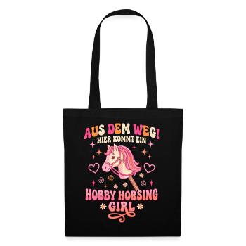 Hobby Horsing Girl Aus dem Weg Steckenpferd - Stoffbeutel - Schwarz - Vorne