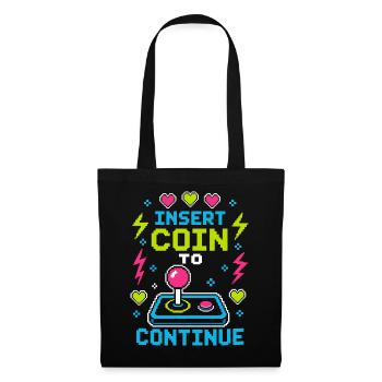 Insert Coin To Continue Retro Gaming - Tote Bag - black - Front