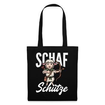 Bogenschütze Schaf - Bogenschießen Hobby - Stoffbeutel - Schwarz - Vorne