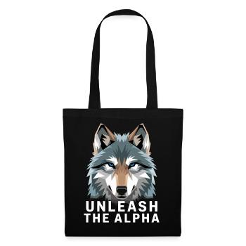  Unleash The Alpha Wolf Motivationsspruch Alpha - Stoffbeutel - Schwarz - Vorne