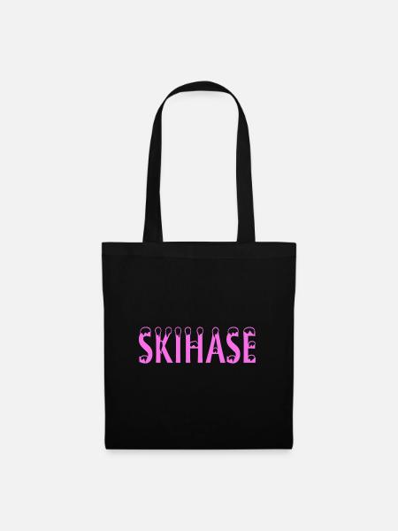Skihase - Stoffbeutel - Schwarz