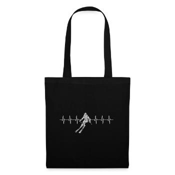 skiing ski geschenk - Stoffbeutel - Schwarz - Vorne