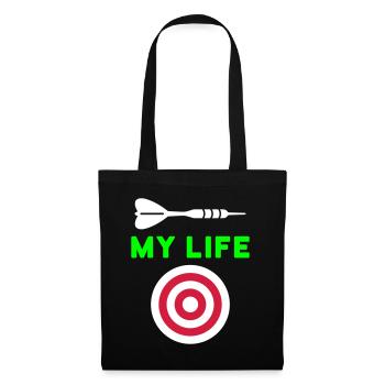 Ma vie (fléchette, cible) - Sac en tissu - noir - Devant