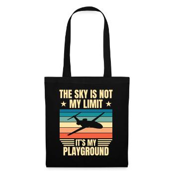 Der Himmel ist nicht meine Grenze - Aviation Pilot - Stoffbeutel - Schwarz - Vorne